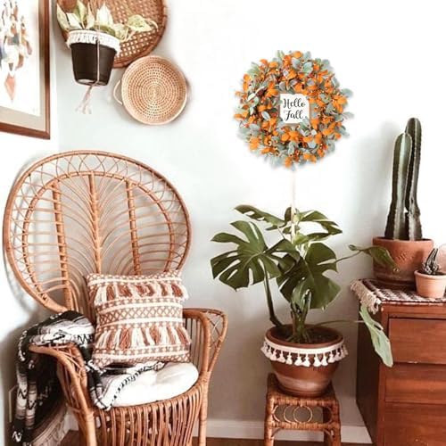 Bibelot 22 Inch Fall Wreath with Hello Fall Sign