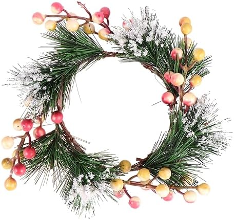 LIFKOME Simulated Berry Pink Flower Wall Decor Wreath Front Door Hanger