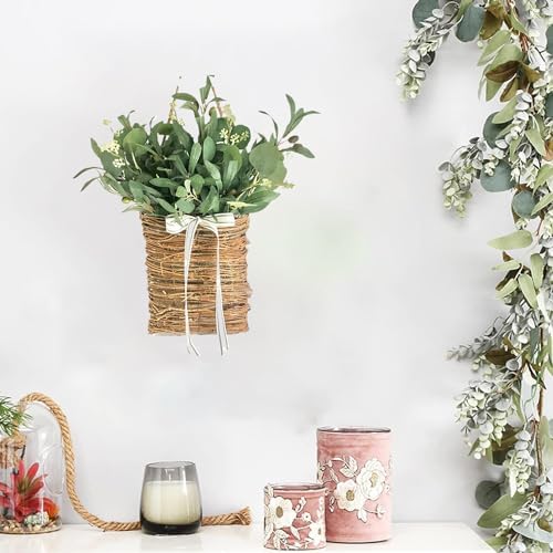 Lavender Artificial Flowers Basket Wreath for Front Door
