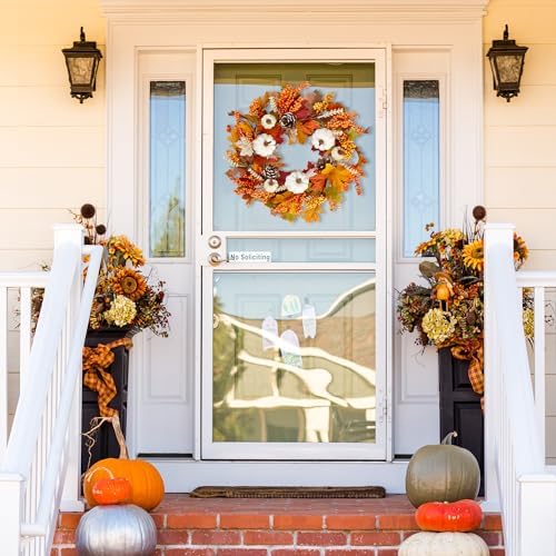 Sggvecsy 20 Inch Fall Wreath Autumn Decor 1