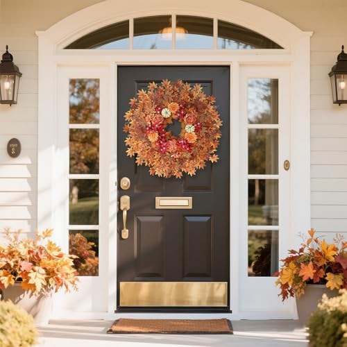 26 Fall Wreath for Front Door - Decorative Artificial Autumn Decor