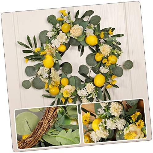Artificial Lemon Wreath for Front Door Decor
