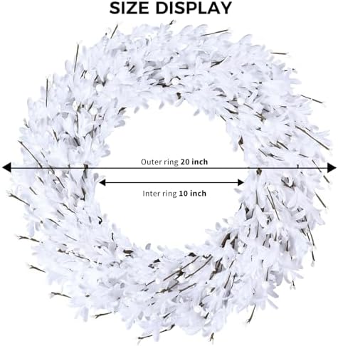 20 Artificial Forsythia Wreath White Decor