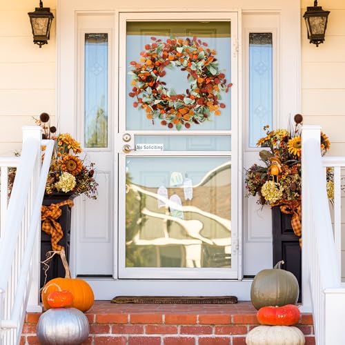 Sggvecsy 21 Inch Artificial Autumn Wreath