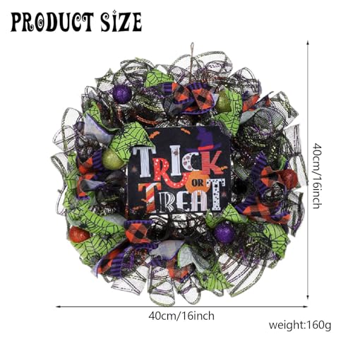 Halloween Witch Wreath Door Decor 16x16 Inches