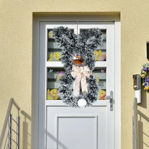 Easter Rabbit Wreath Door Hanger with Bow 2441 Inches