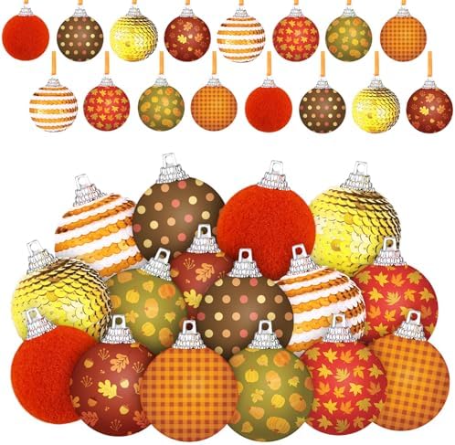 XunYee 24 Pcs Autumn Fall Decor Hanging Ornaments