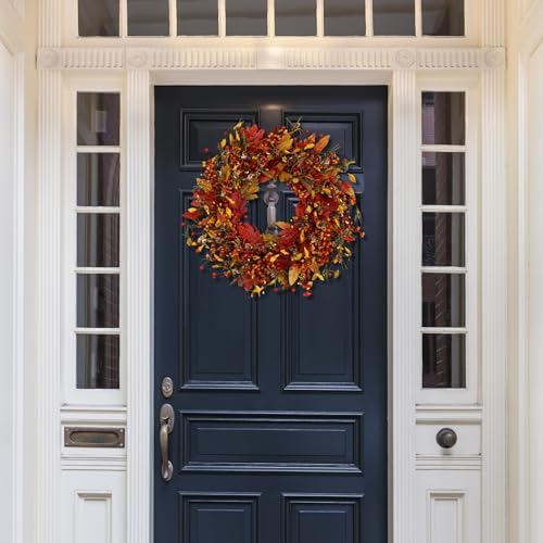 Full and Lush Fall Door Wreath 20 Inch Handcrafted