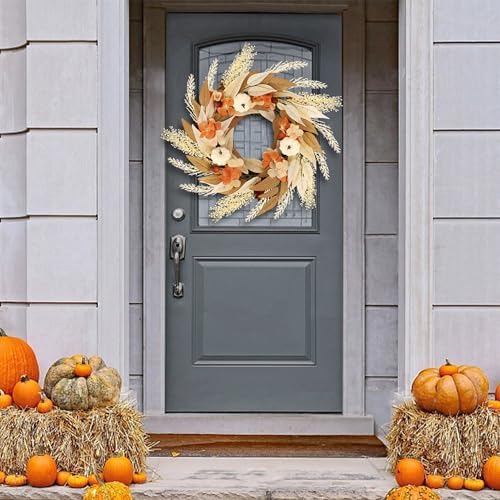 Winemana Fall Wreath for Front Door Thanksgiving Decor