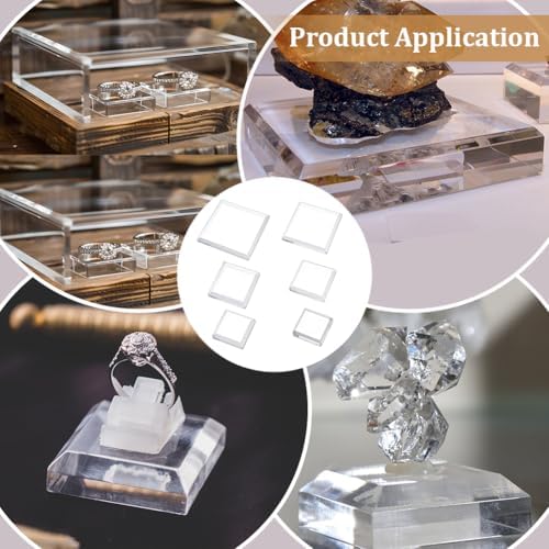 PH PandaHall 6 Pack Clear Glass Display Bases