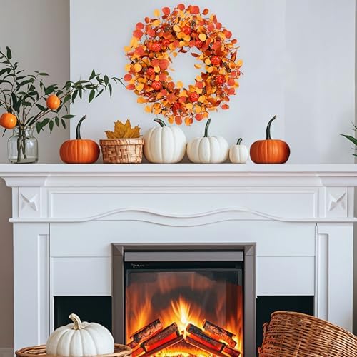22 Inch Artificial Fall Wreath for Front Door