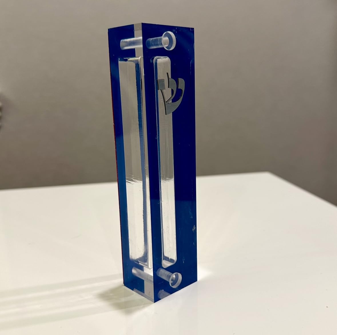 Lucite Mezuzah Case Clear Scroll Protection Door Modern Judaica Gift