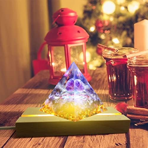 JOJOCY 2 Pack Rectangle LED Wood Display Pedestal