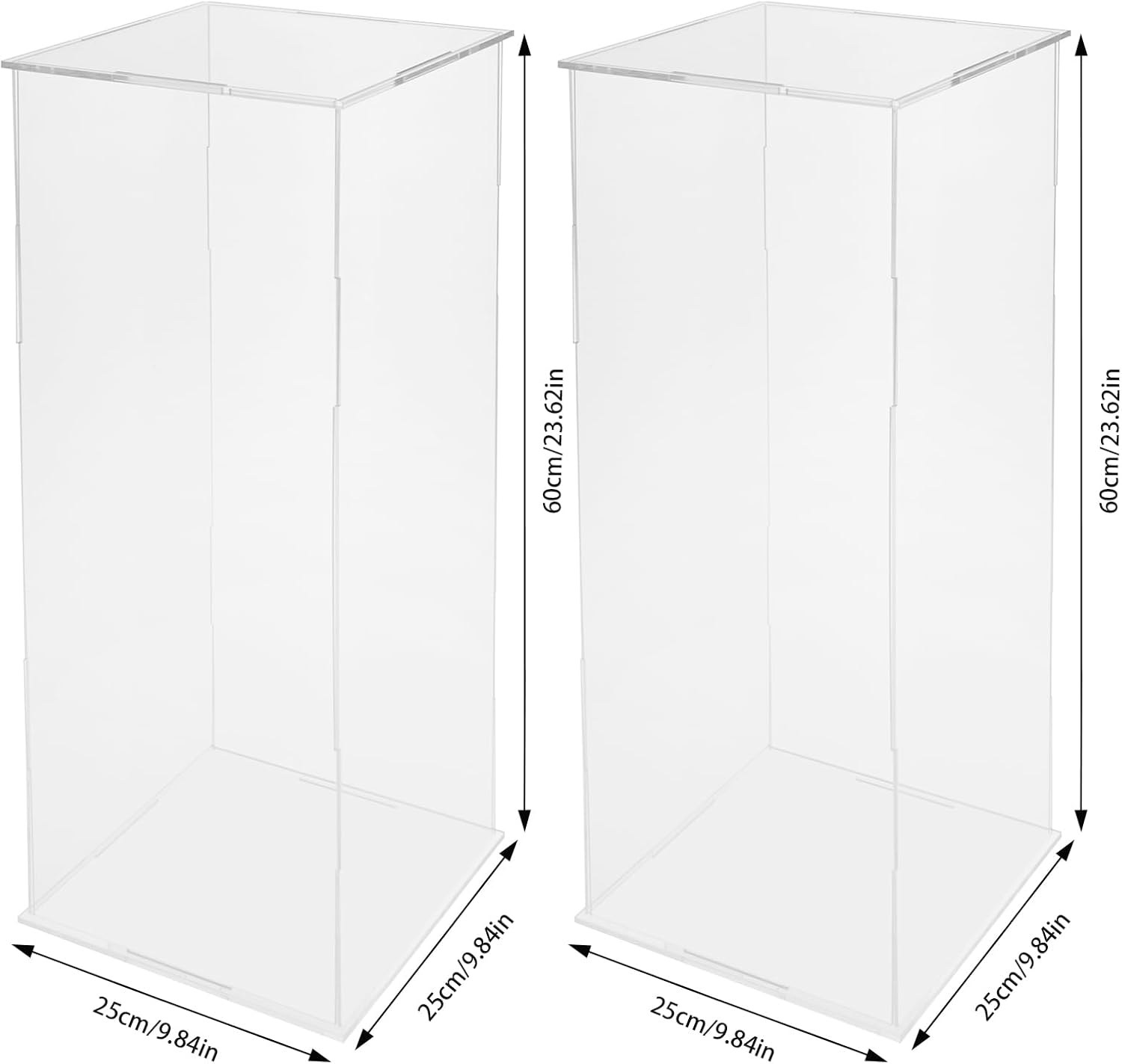 2 Pcs Acrylic Display Cube Pedestals for Flower and Decorations