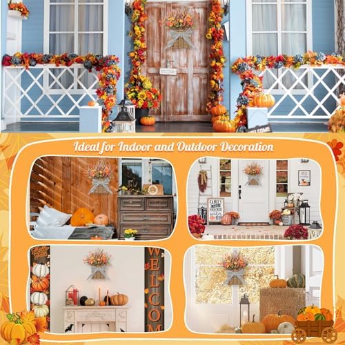 Fall Door Hanger Basket Wreath 15 Inch Decor