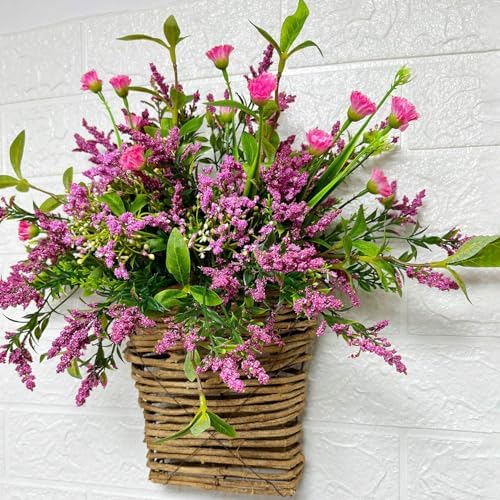 Wildflowers Door Hanging Basket Wreath for Front Door Decor