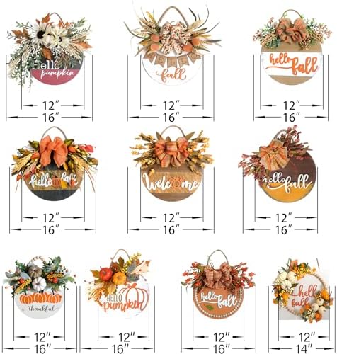 Fall Welcome Sign Decor Front Door Wreath