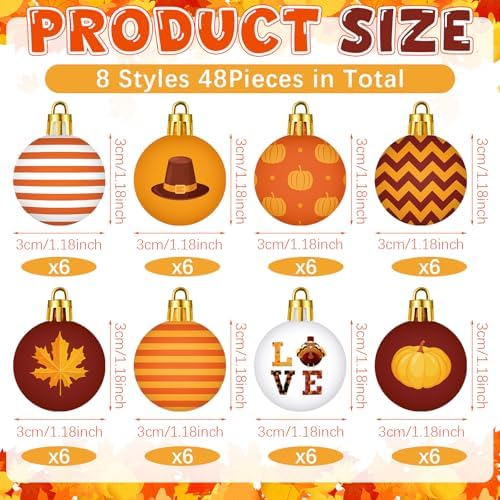 48 Pcs 118 Inch Thanksgiving Hanging Ornaments
