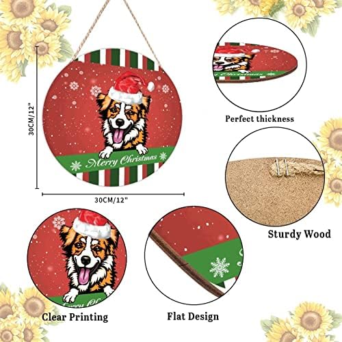 Farmhouse Door Hanger with Red Snowflake Christmas Design