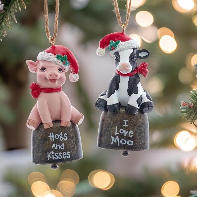 The Bridge Collection Farm Bell Ornaments Set of 2