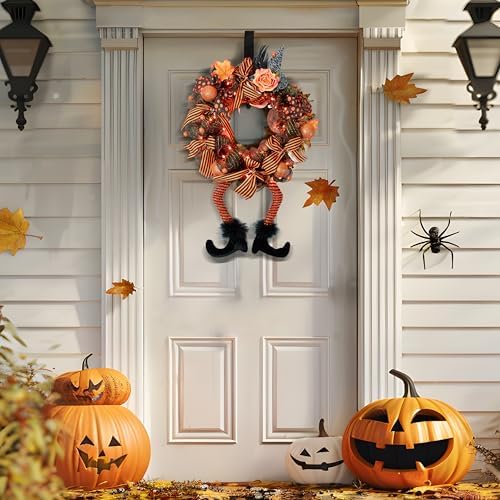 Joiedomi Halloween Wreath with 50 LED Lights