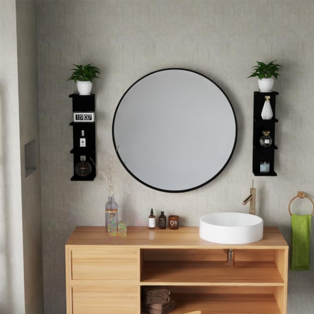 DrWall 7 Tier Black Floating Shelves Set of 2