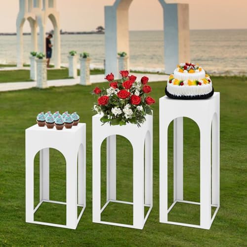 3 Pcs Metal Pedestal Stand for Party and Wedding Displays