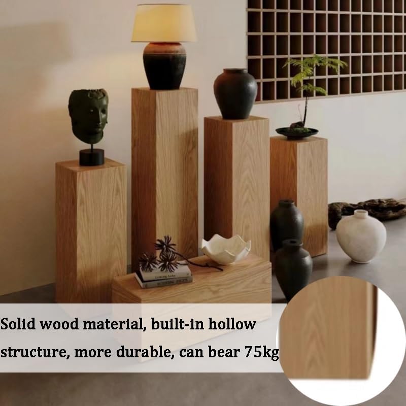 Wooden Cube Pedestal Stand for Events - Black 30x30x80cm