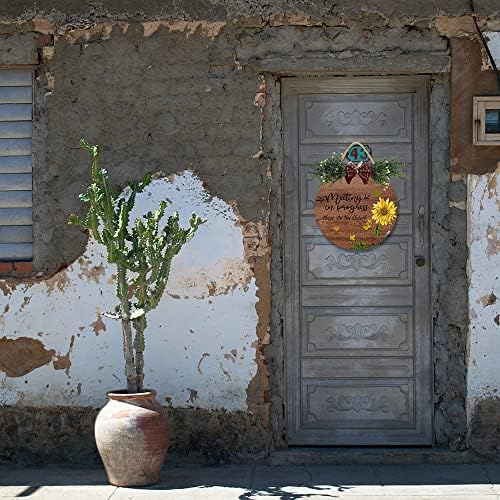 Imahoocool Wreath Hanging Sign Front Door Decor