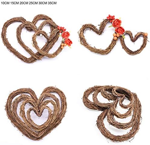 Unique Rattan Wreath Base Round Heart Shape DIY Decor