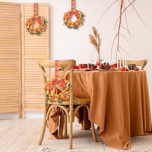 Hoteam 4 Pcs 9 Inch Fall Wreaths for Front Door Autumn Decor