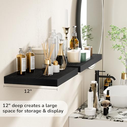 Fun Memories Floating Shelves 2 Pack 16x12x15 Rustic Black