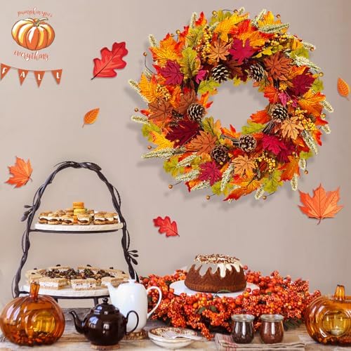 Cacise Fall Wreath 24 Autumn Door Decoration