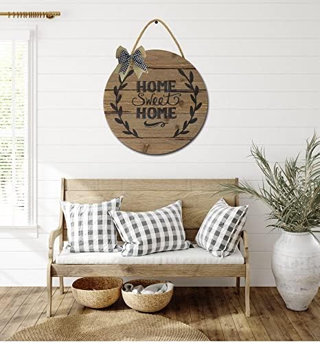 LERJIMUX Rustic Wooden Front Door Sign 11 Inches