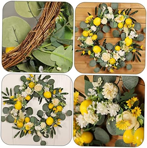 Artificial Lemon Wreath for Front Door Decor