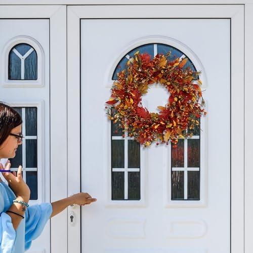 Full and Lush Fall Door Wreath 20 Inch Handcrafted