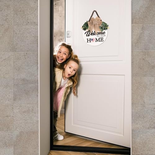 Welcome Sign for Front Door Wreath Decorations All Seasons