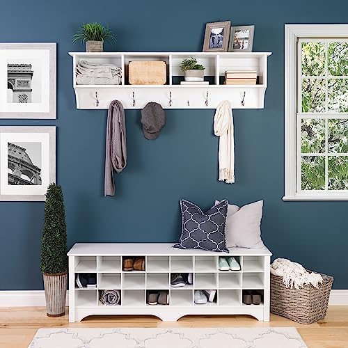Prepac 60 Inch White Floating Coat Rack