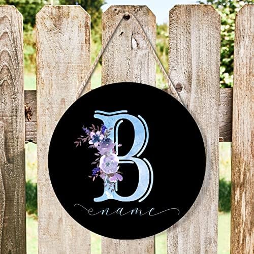 Farmhouse Door Hanger Letter B Personalized Wood Sign