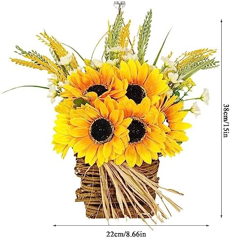 Ochine Sunflower Wreath Door Hanger Basket