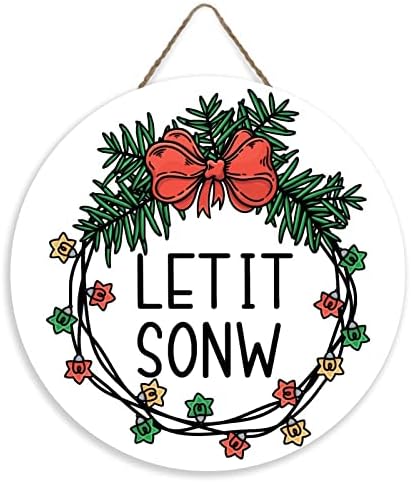 Mutilovely 12 Inch Christmas Welcome Sign for Front Door