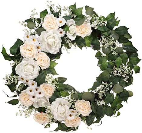 30 Inch Artificial Spring Wreath with Flowers and Greenery