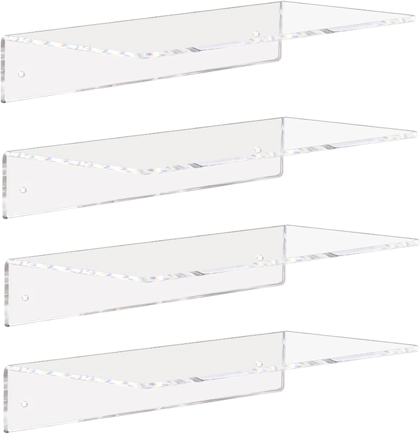 Weiai Clear Acrylic Shelves 12 Inch Set of 4