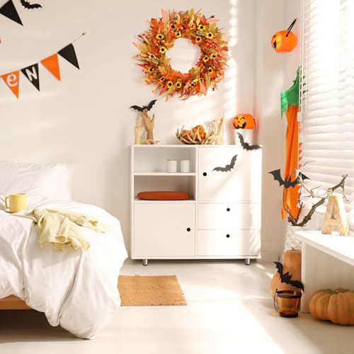 KHOYIME 20 Inch Artificial Autumn Wreath for Front Door
