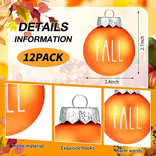 Vinsot 12 Pcs Fall Ball Ornaments for Tree