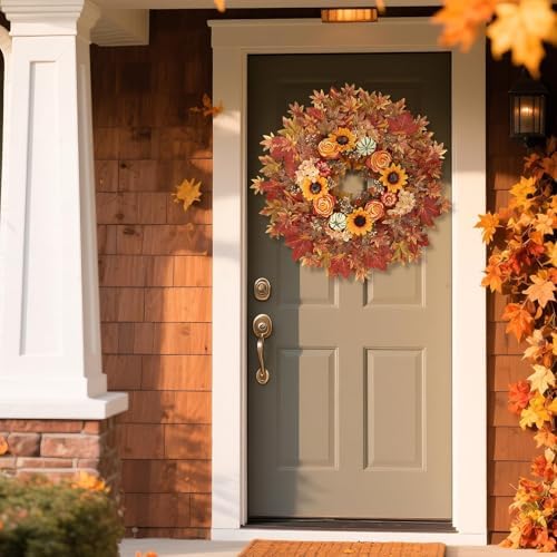 28 Inch Fall Wreath for Front Door and Porch