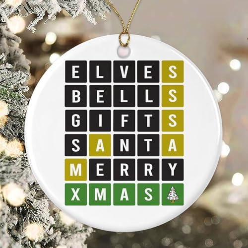Wordle Christmas Ornament - Funny Holiday Decor