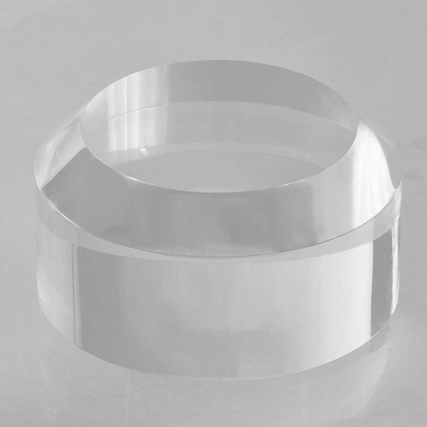 CiaoHER 2in Acrylic Display Block Clear Round Pedestal Stand