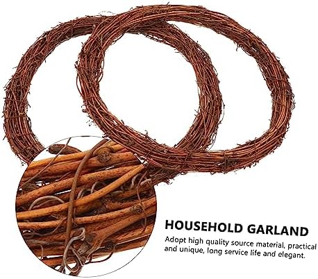 EXCEART 2pcs Artificial Rattan Wreath Garland for Home Decor