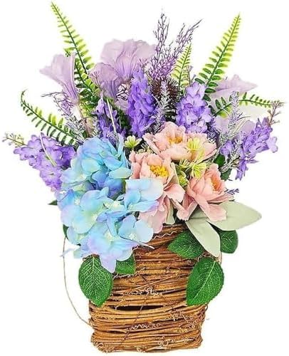 Hydrangea Door Hanging Basket Wreath Cream 2025 Spring Decor